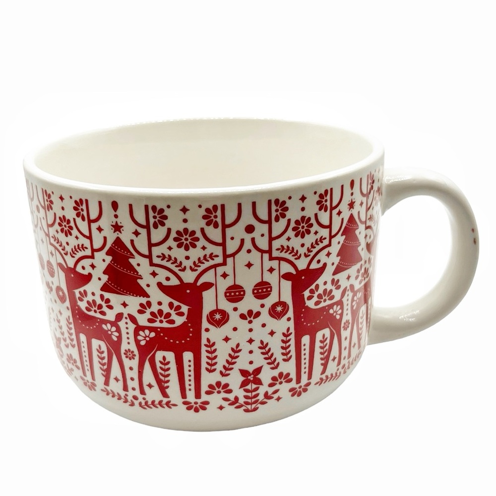 Nordic Deer Christmas Soup Bowl Mug